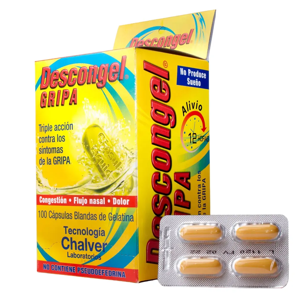 [7703889152558] Descongel Gripa 500-5-10 Mg Caja x 100 Capsulas Und (Chalver)