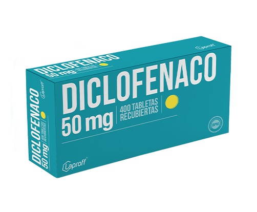 Diclofenaco Sodico 50 mg x 400 Tabletas recubiertas